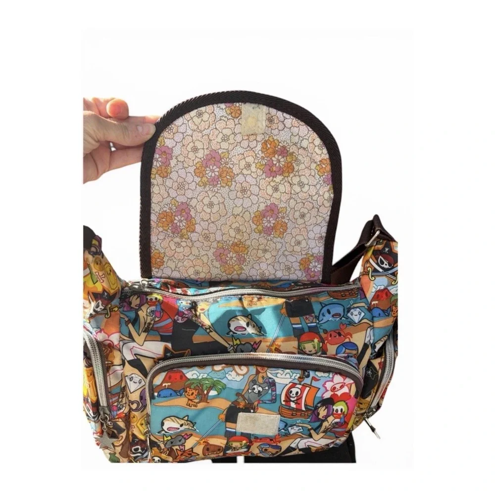 Rare Vintage 2000s tokidoki Pirata pattern Bag authentic Rainbow zippers